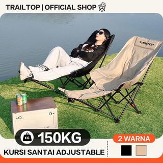 TrailTop Kursi Lipat Adjustable Sandaran Tinggi Kapas Busa Tebal Kursi Lipat Outdoor Beban 150kg