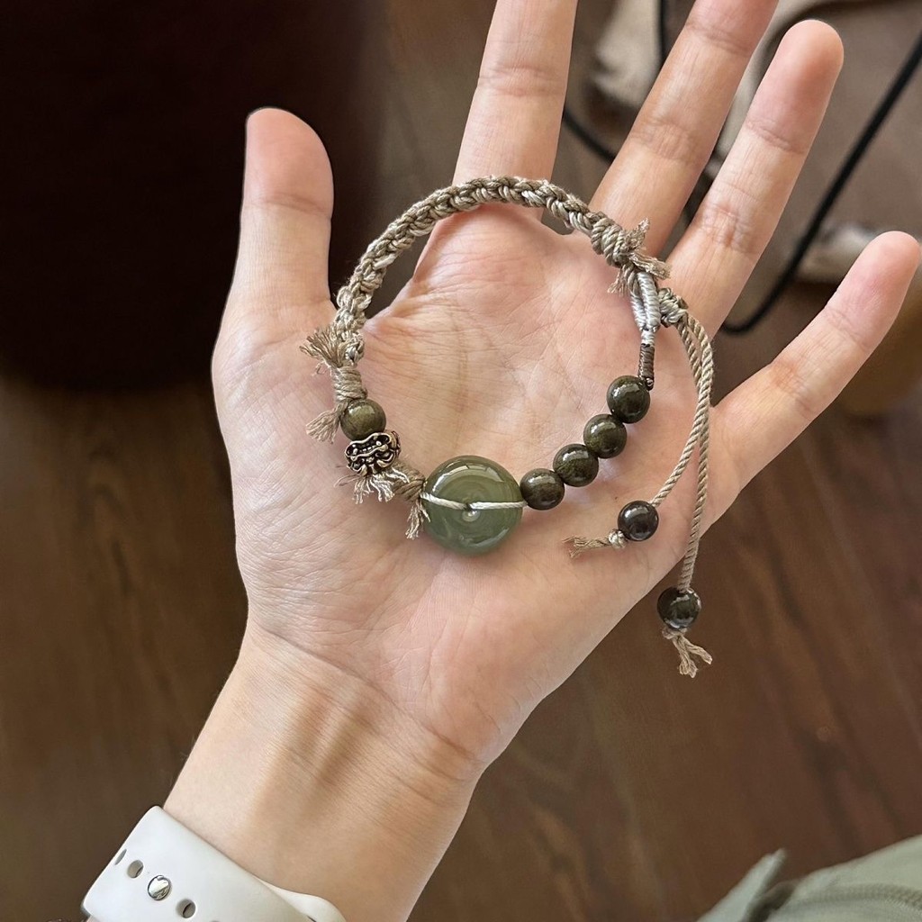 ​​ใหม่หยกHetian Qingping Peaceหัวเข็มขัดสร้อยข้อมือ