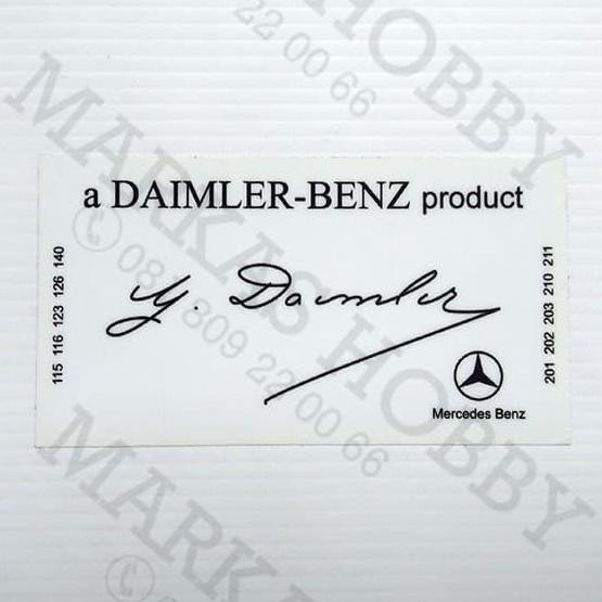 สติ๊กเกอร์สีขาวควบคุมคุณภาพ Mercedes Daimler Benz