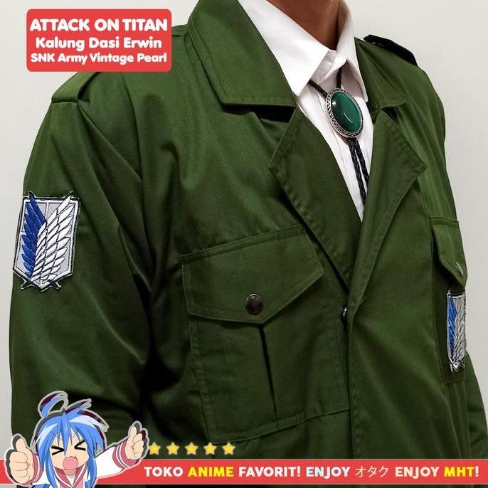 AOT SNK Attack On Titan Survey Corps Erwin Levi Army Anime Tie สร้อยคอ