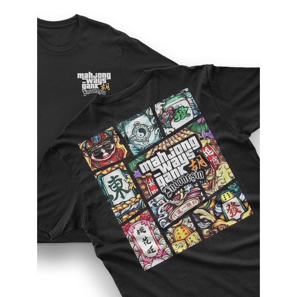 KATUN Distro เสื้อยืดผ้าฝ้ายพิมพ์ลาย DTF Mahjong Ways Gank อินโดนีเซีย GTA Style -Mahyong Majong PG 