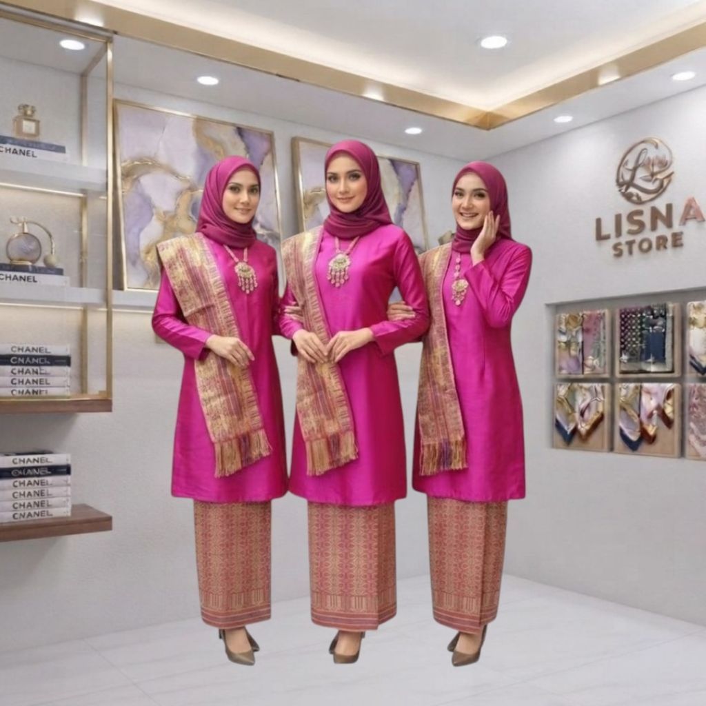 MALAY KURUNG DRESS SET//KURUNG DRESS SET SONGKET SKIRT และ SHAWL