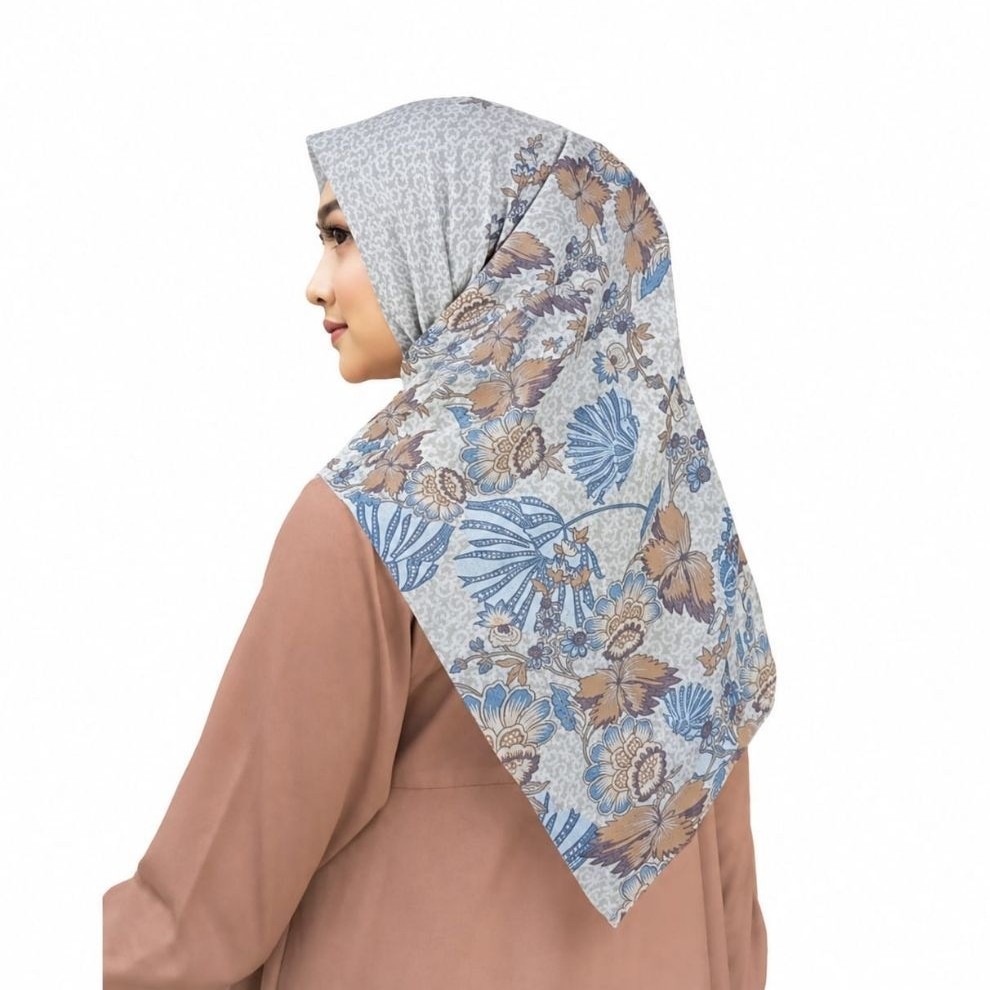BIANII GREY / PREMIUM VOAL HIJAB / WHOLESALE HIJAB / SQUARE HIJAB / PREMIUM MOTIF VOAL