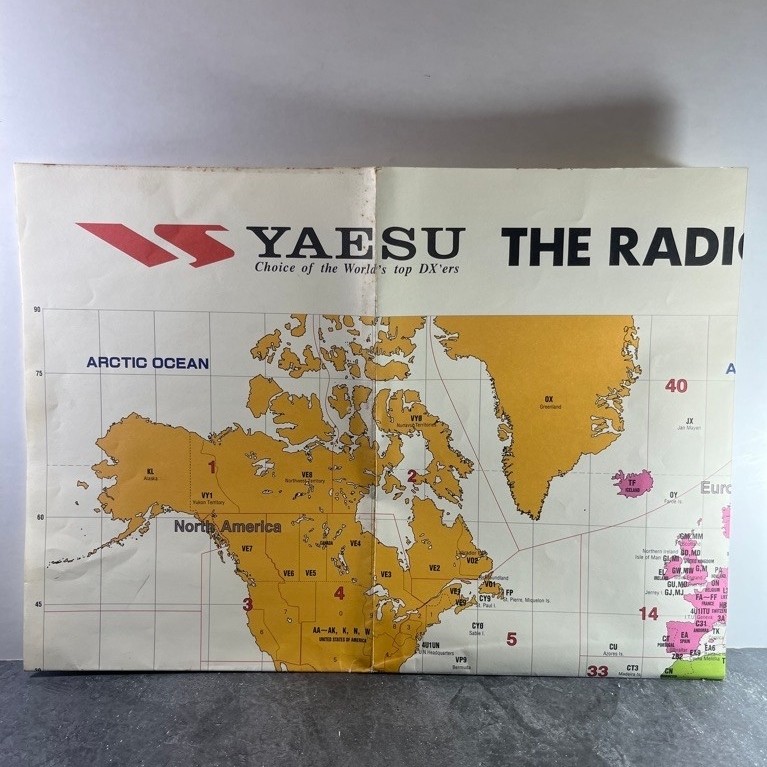 Yaesu แผนที่โลกวิทยุสมัครเล่น
