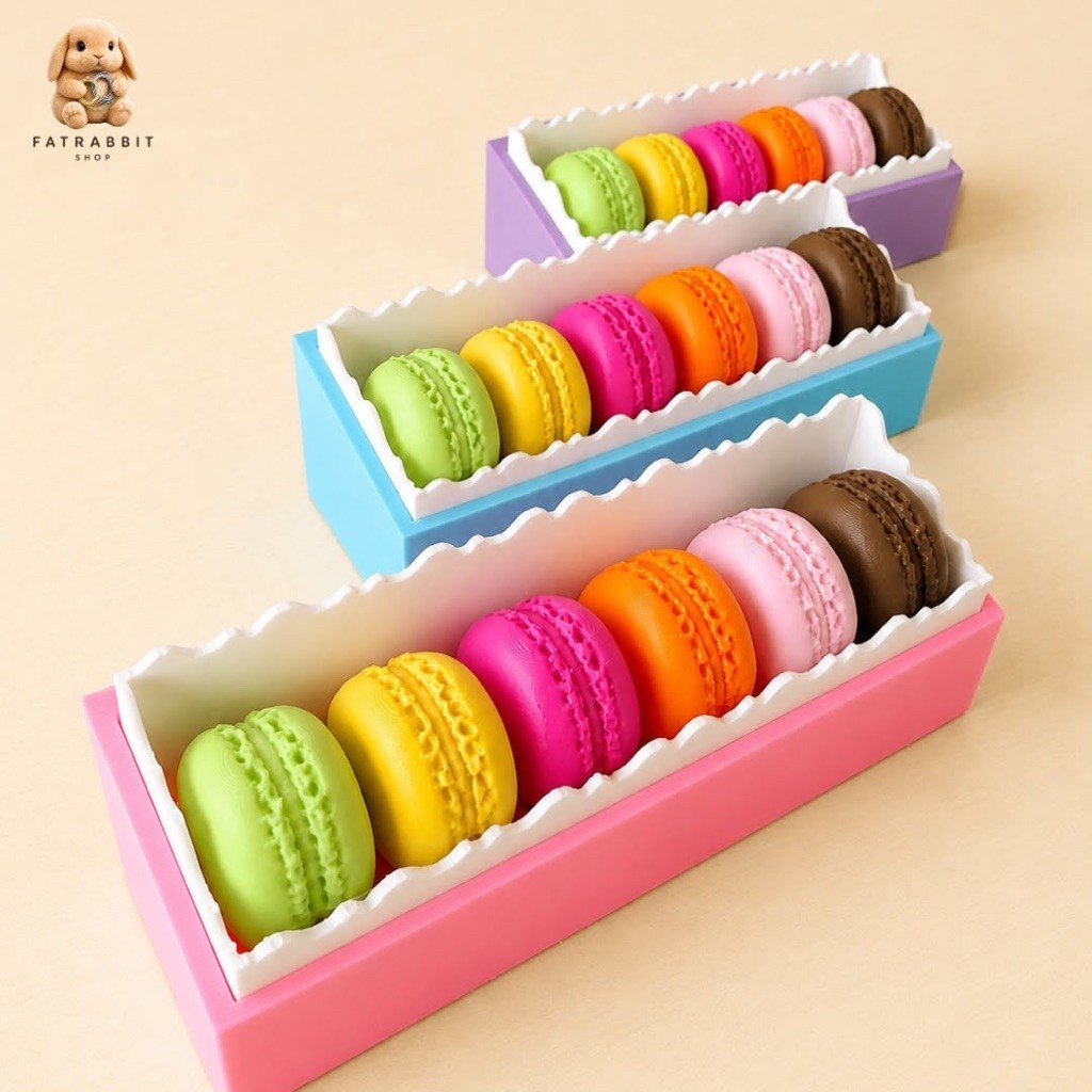 GANTUNGAN Clicker 3D พิมพ์ Macaron Box Fidget พวงกุญแจน่ารักสีไม่ซ้ําใคร