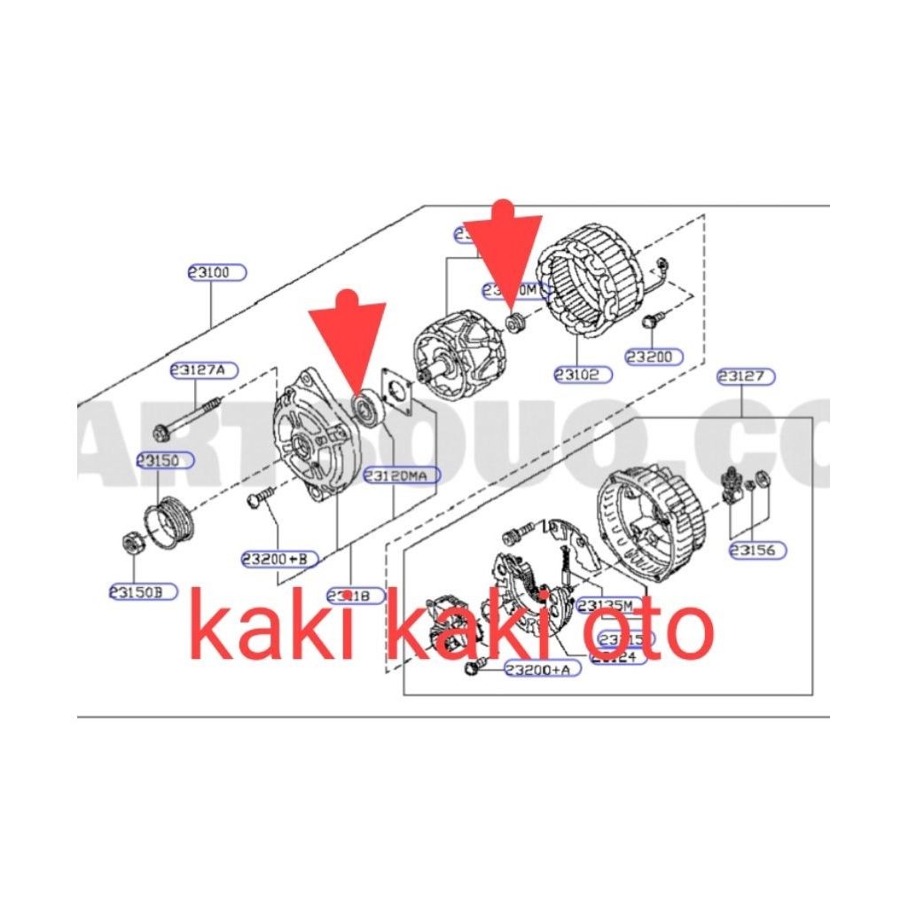 ชุดแบริ่งไดชาร์จ lava dynamo cas dynamo ampere แบริ่ง ไดชาร์จ murano z51 z-51 z 51