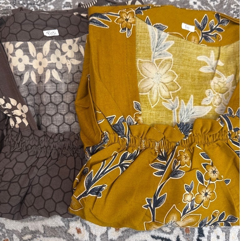 CAMELLIA BOUTIQUE 99 || BUNDLING 2 FUJI DRESS (ALTRETTA MUSTARD + KAMAYLA TAUPE)