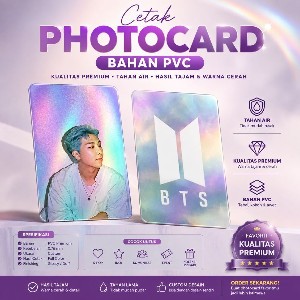 Photocard Custom Premium PVC Material ออกแบบฟรี