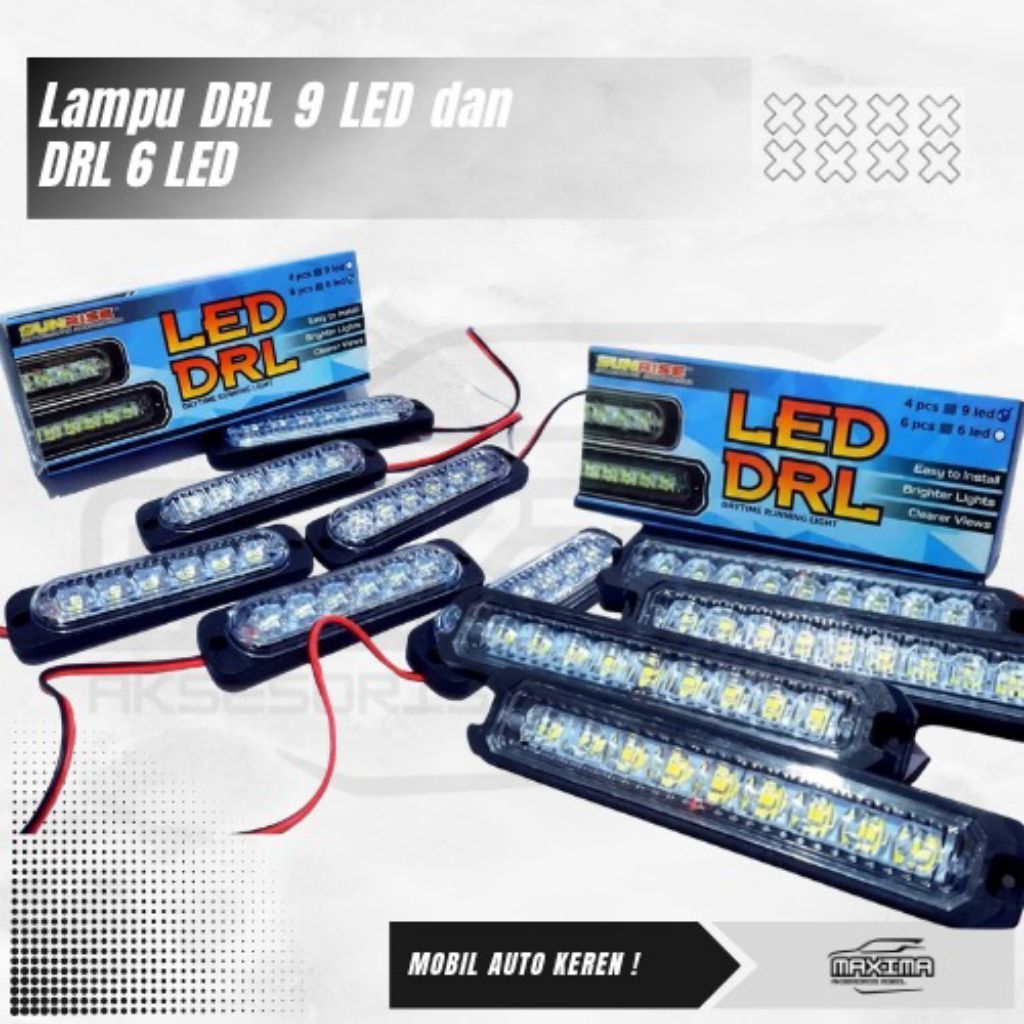 ไฟ LED DRL 9 ดวง และไฟ LED DRL 6 ดวง