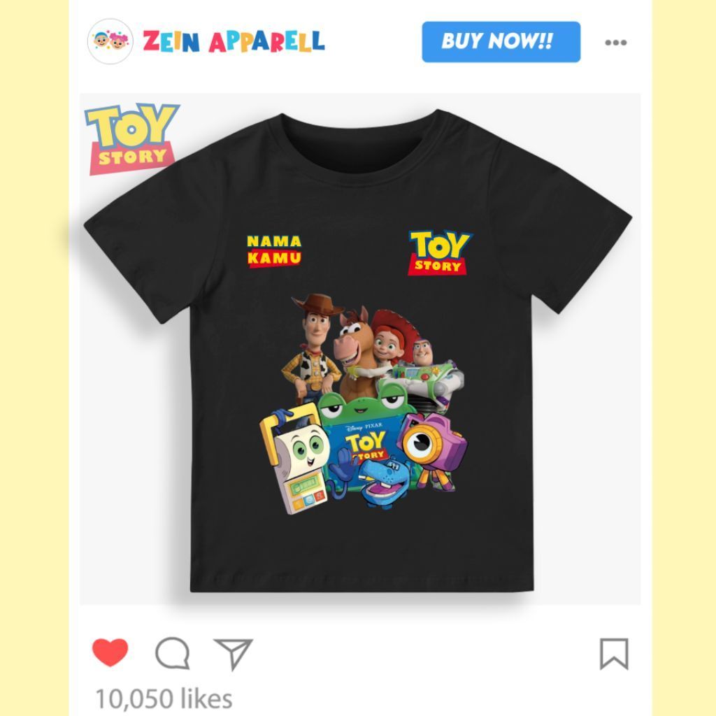 เสื้อยืดเด็ก Toy Story พร้อมชื่อเย็นแบบกําหนดเอง - เสื้อเด็กตัวละคร Toy Story ลายด้านหน้า