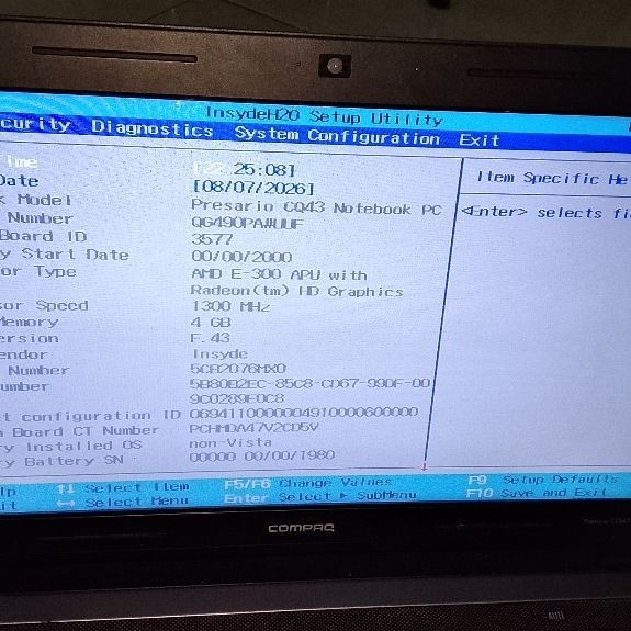 แล็ปท็อป LCD HP COMPAQ PRESARIO CQ43