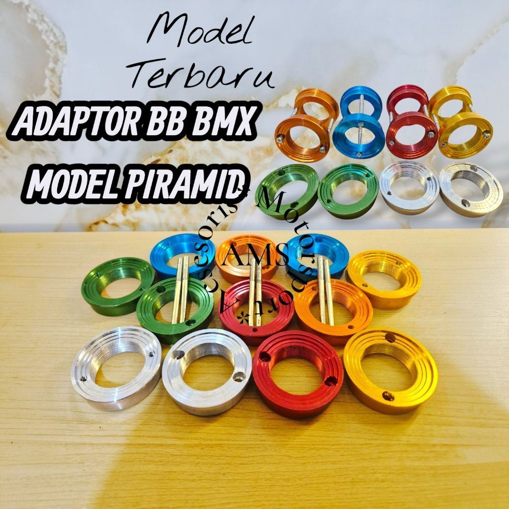 EUROPEAN BMX BB ADAPTER PIRAMID MODEL LARGE SMALL BOLT HOLES SET