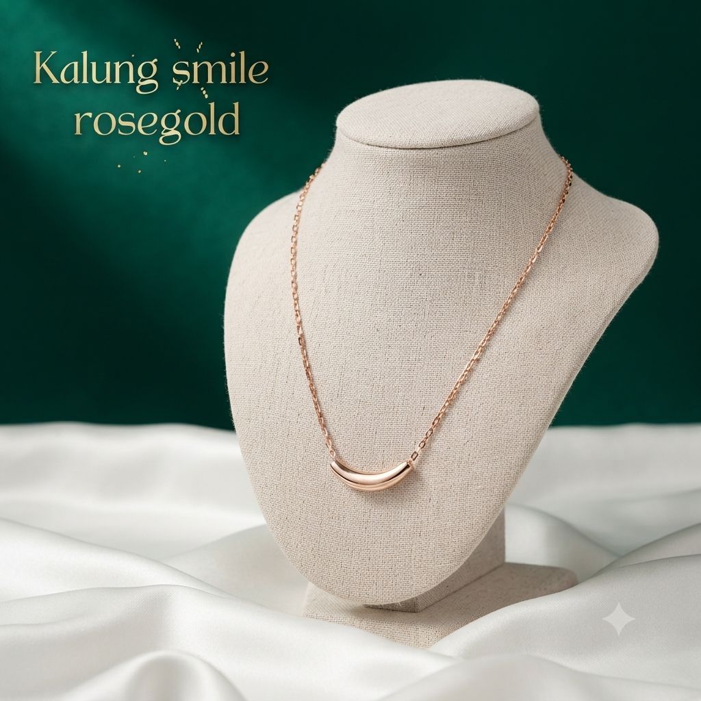 Xuping88 สร้อยคอและจี้สีบรอนซ์เทียม Smile/Bar Motif KM3