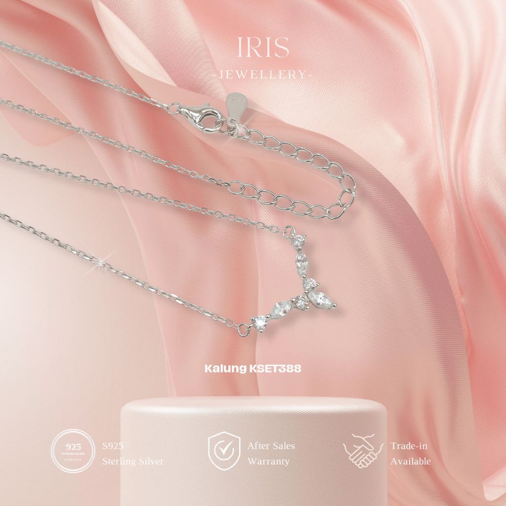 [Iris Jewellery] - KSET388 Necklace - 925 Sterling Silver Plated 18K White Gold