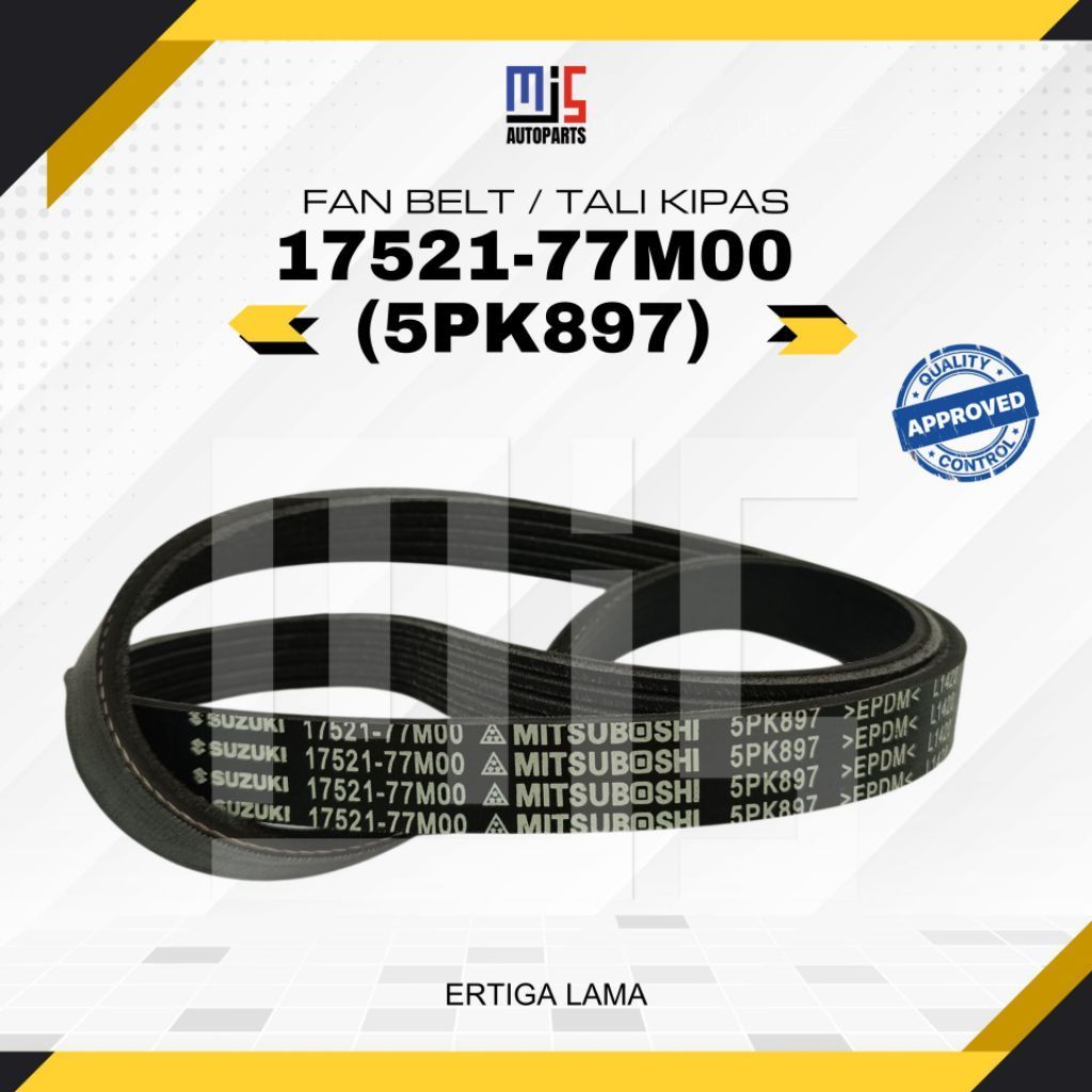 สายพานพัดลม 5PK897 สายพานพัดลม Old Ertiga 17521-77M00