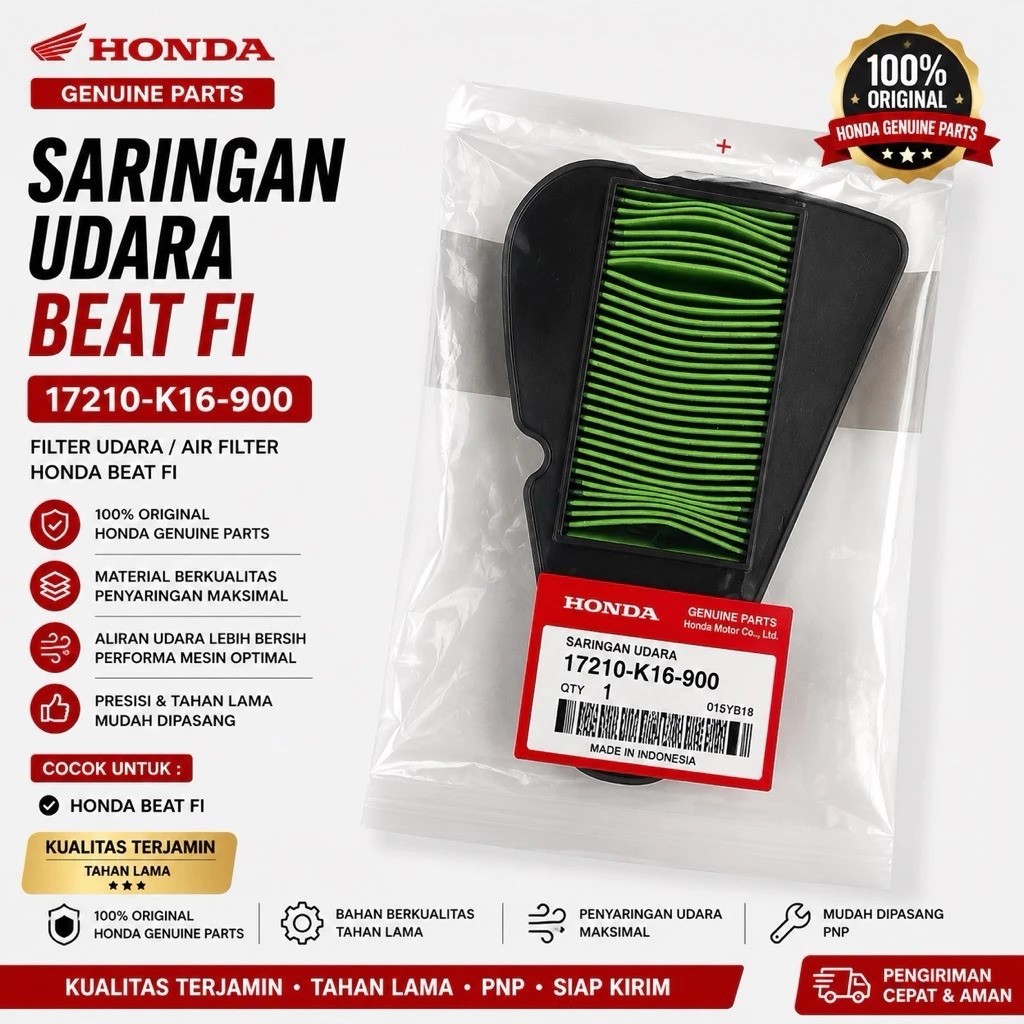 ELEMENT COMP AIR CLEANER BEAT FI 17210-K16-900 HONDA AHM