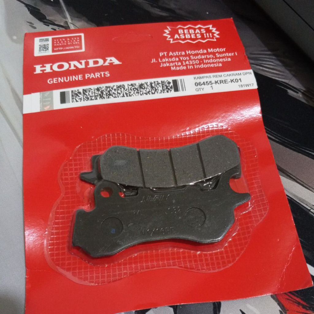 DPN ผ้าเบรคอะไหล่แท้ Honda 06455-KRE-K01 ไร้ใยหิน