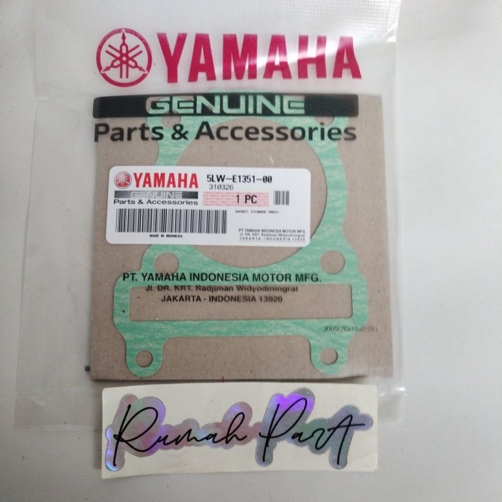 PEPAK PACKING GASKET BORING BLOCK SEHER BOTTOM MIO SPORTY SMILE ORIGINAL YAMAHA 5LW-E1351-00/5lw-E11