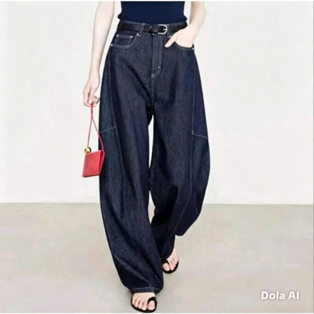 Baggy Barrel Pants Baggy Jeans Unisex Oversize Wide Leg Korean Curve Long Pants