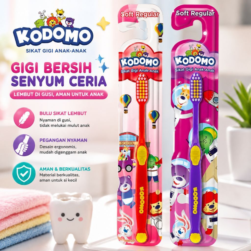 KODOMO Soft Regular แปรงสีฟันเด็ก | แปรงสีฟันเด็กนุ่มสบาย