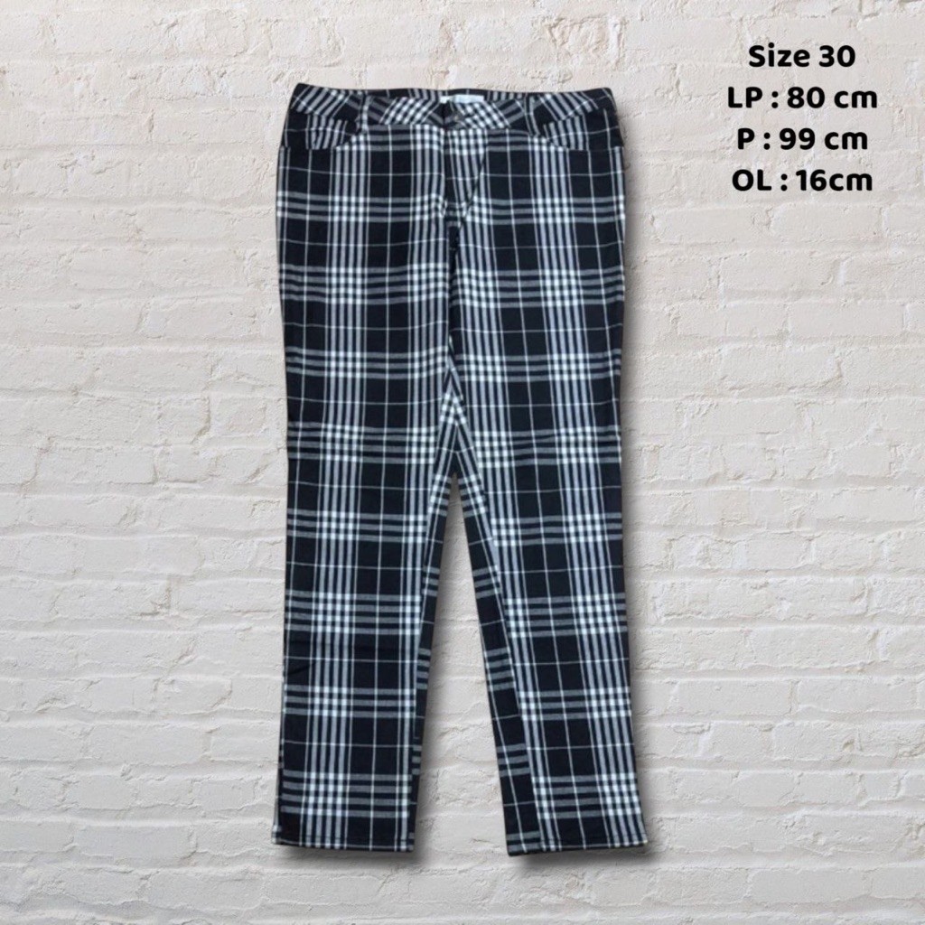 Size 30 Longpants 7days Chinos Tartan Black White Slim fit CJ221A