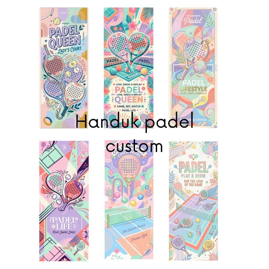 Custom Padel Towel Padel Queen Ladys Court Padel Lifestyle Motif สําหรับผู้หญิง 2 ด้าน