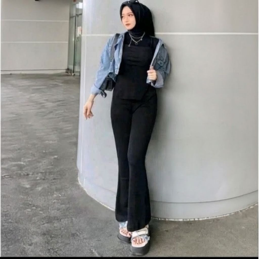 CFSHOP.ID HIGHWRIST CUTBRAY KNIT JAPAN LINE PREMIUM WOMEN. กางเกงสตรีสตรีสตรีสตรีผู้ใหญ่ 105 ซม. ยาว