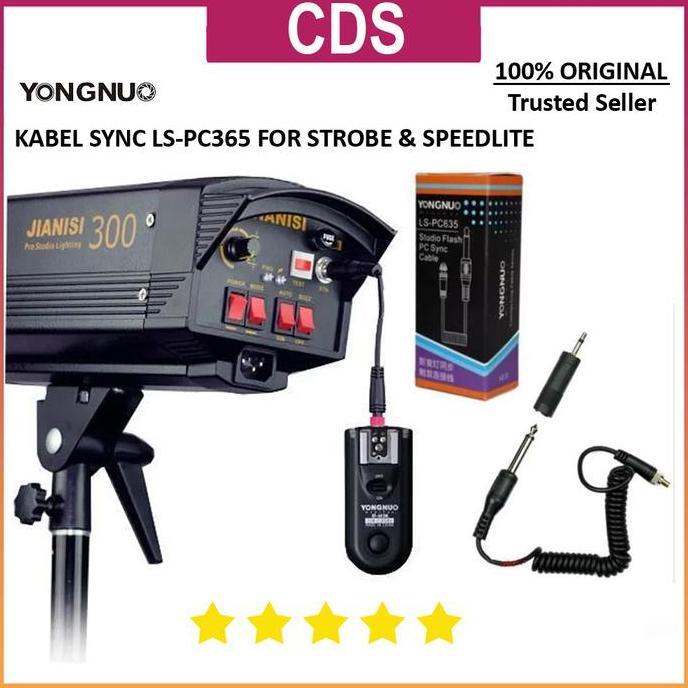 Ghiselijaya_ Yongnuo Sync Cable Ls-Pc635 รุ่นสปริง - สายทริกเกอร์ Godox Jinbei
