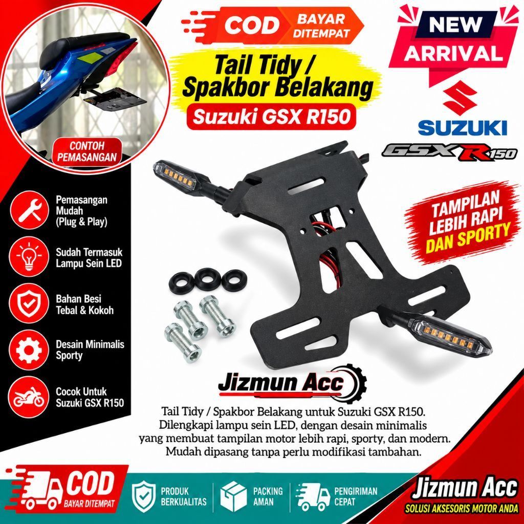 Tail Tidy บังโคลนหลัง GSX R150 GSX R GSX 150 R Plus ที่ใส่ป้ายทะเบียนแบบสปอร์ต