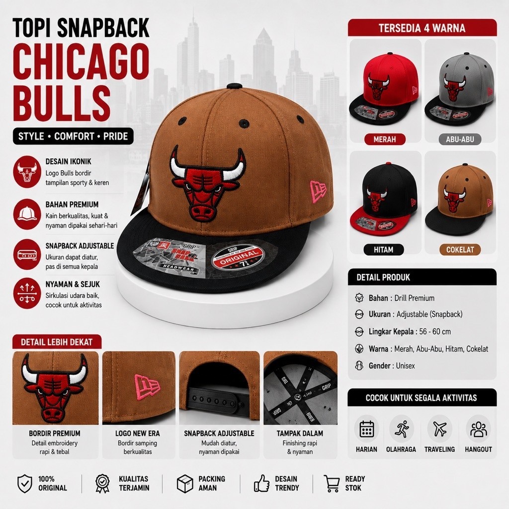 พรีเมี่ยมนูน Chibul Bull เย็บปักถักร้อย Hip Hop Snapback หมวกสําหรับผู้ชายและผู้หญิง