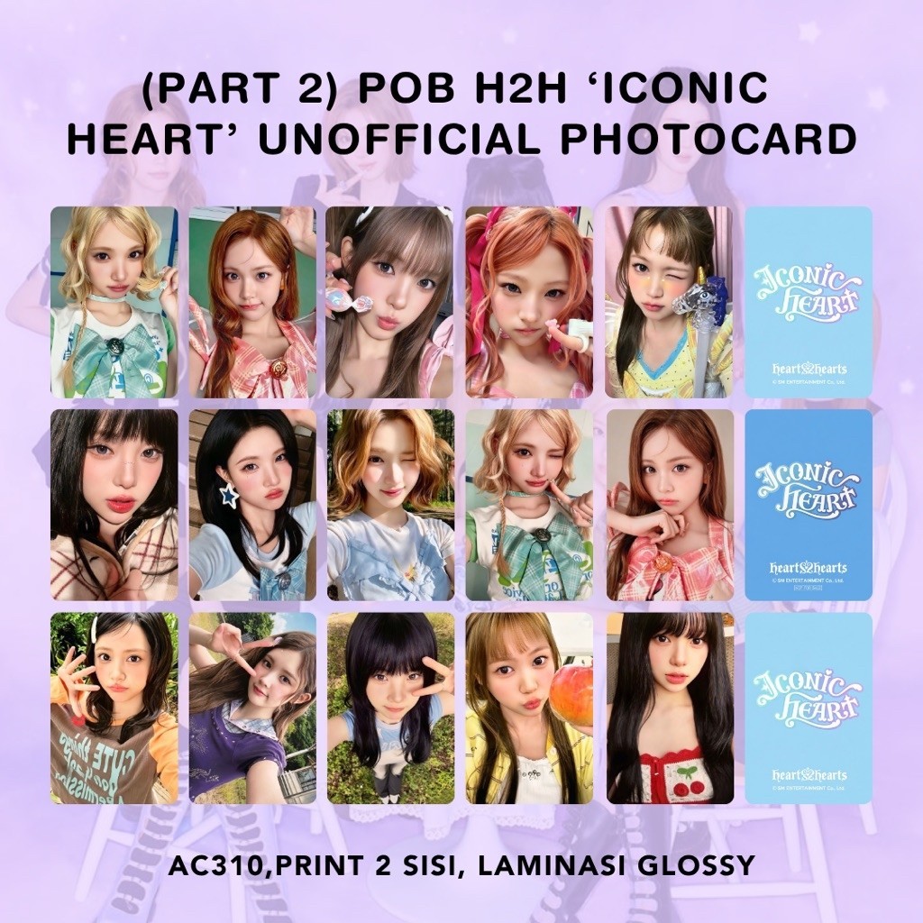 [ตอนที่ 2] POB HEART2HEARTS H2H ICONIC HEART Unofficial Photocard Jiwoo Carmen Juun A-Na Stella Ye-O