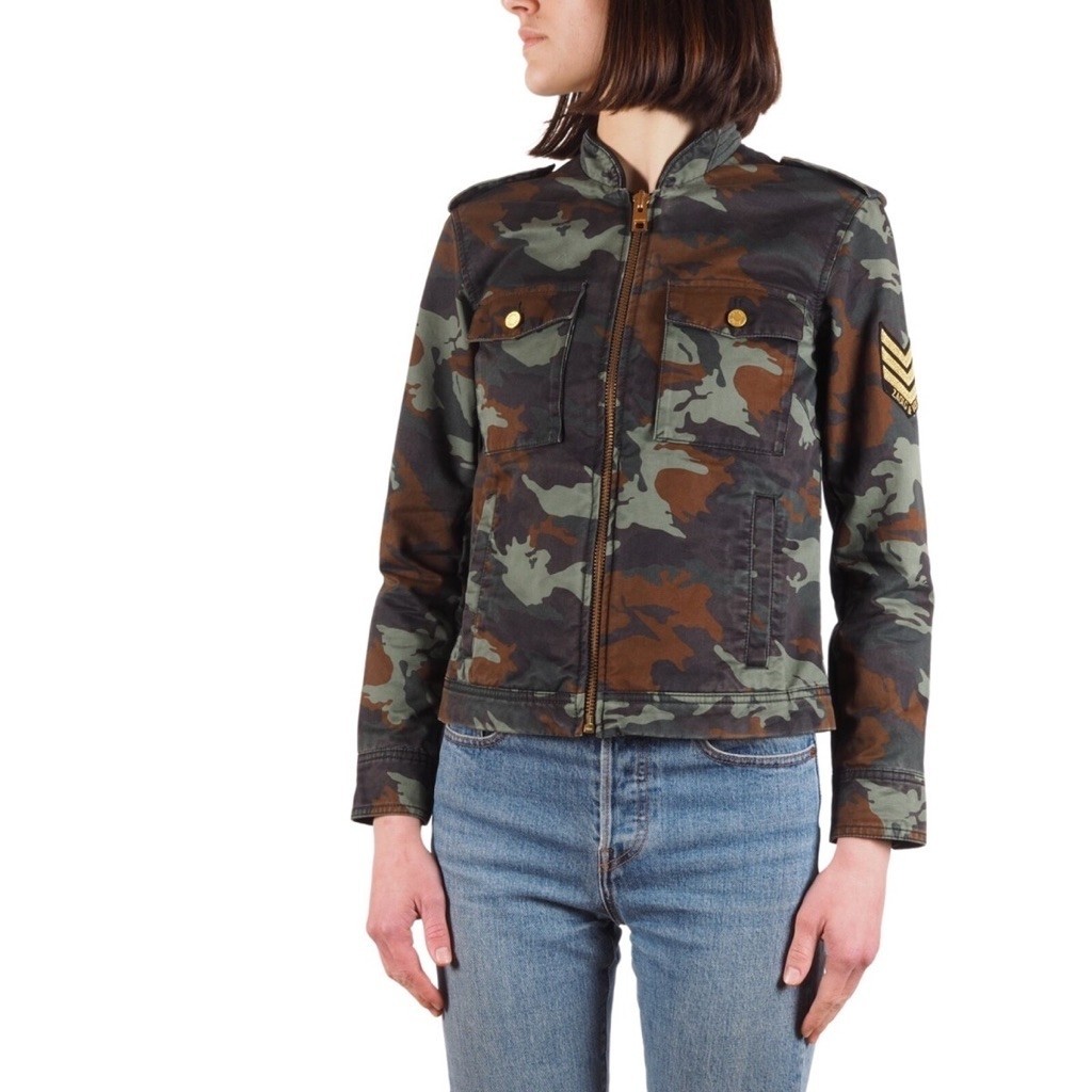 Zadig & Voltaire Women Kavy Camo Military Zip Jacket