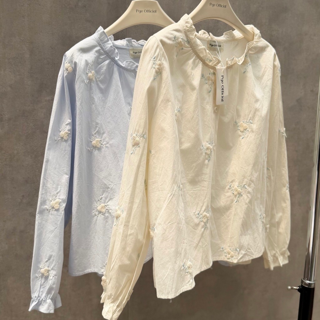 KATUN อย่างเป็นทางการ PGE | BLOUSE เท่านั้น | เสื้อเชิ้ตผู้หญิง Blouse TOP | เสื้อปักผ้าฝ้ายคอปกระบา