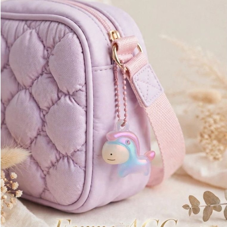 GANTUNGAN Unicorn Holographic Aurora Bag Hanger - พวงกุญแจอะคริลิคระดับพรีเมียม Ferry ACC
