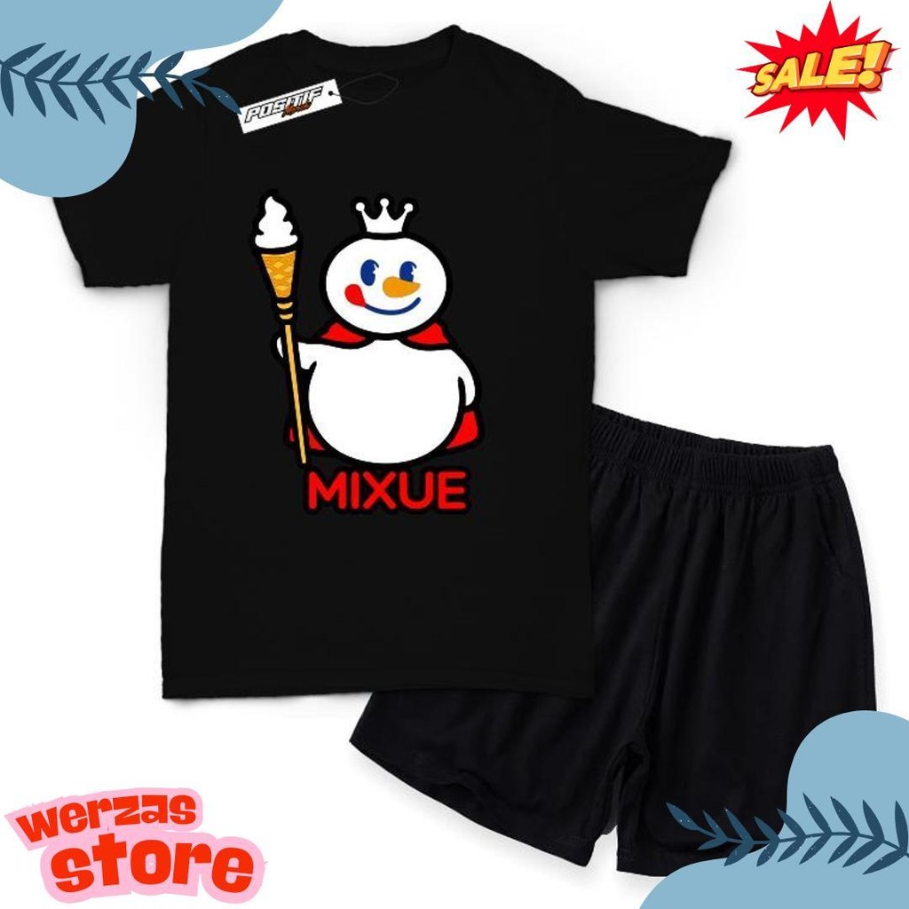 เสื้อยืดเด็ก Mixue ตุ๊กตาผู้ชายและผู้หญิง ชุด Distro