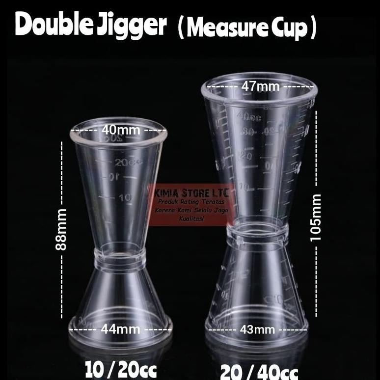 Acrylic Jigger 20/40Ml / Jigger 10/20Ml (ถ้วยตวง / ถ้วยตวง) ||