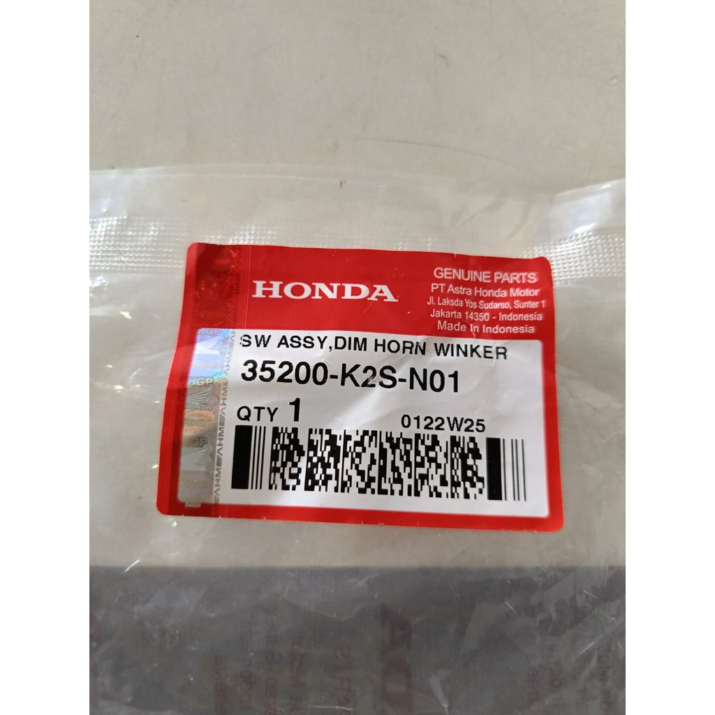 ซ้ายผู้ถือสวิทช์ไฟเลี้ยวชุด Honda Vario 160 2020 35200 K2S N01 Swit Assy Dim Horn Winker