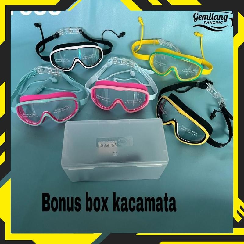 Y096 แว่นตาว่ายน้ํากรอบใหญ่สําหรับเด็กฟรีกล่อง NFT-54