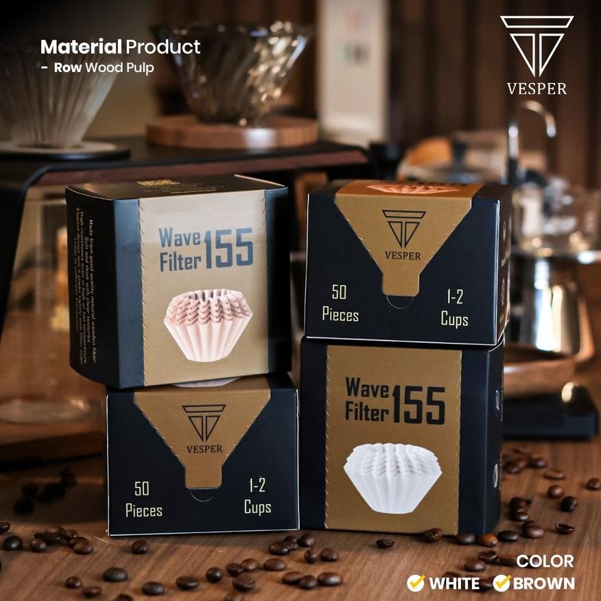 Vesper Origami Coffee Paper Wave Filter 155 / V60 กระดาษกรองกาแฟ 50 ชิ้น ||