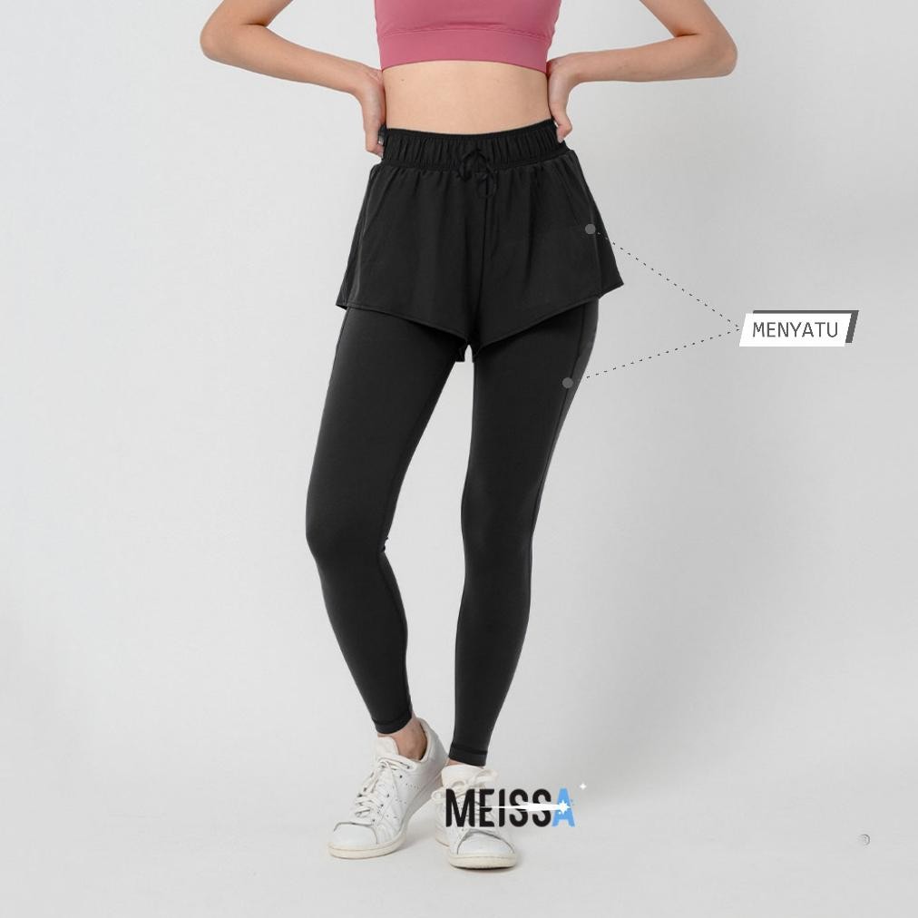 Bf888S Meissa 2 In 1 กางเกงขาสั้นร่มชูชีพ Premium Long Leggings สําหรับผู้ชายและผู้หญิงกีฬาวิ่ง Gym 