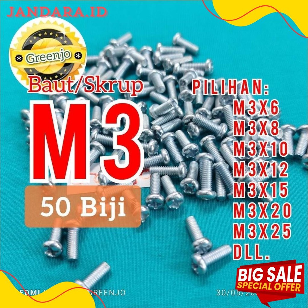 ต้องมี! X50 Jp M3 X 6 สกรูสลักเกลียว M3X6 M3X8 M3X10 M3X12 M3X15 M3X20 (50 ชิ้น)
