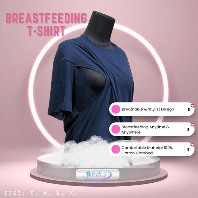 DF261>> Baby-Al Cool Nursing Clothes - เสื้อยืดให้นมเปิดด้านข้าง - ชุดให้นมให้นมบุตร