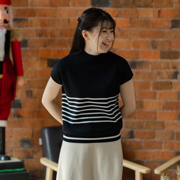 MFS Beatrice Clothing Solane Knit Blouse-เสื้อถักแขนสั้นคอเต่า