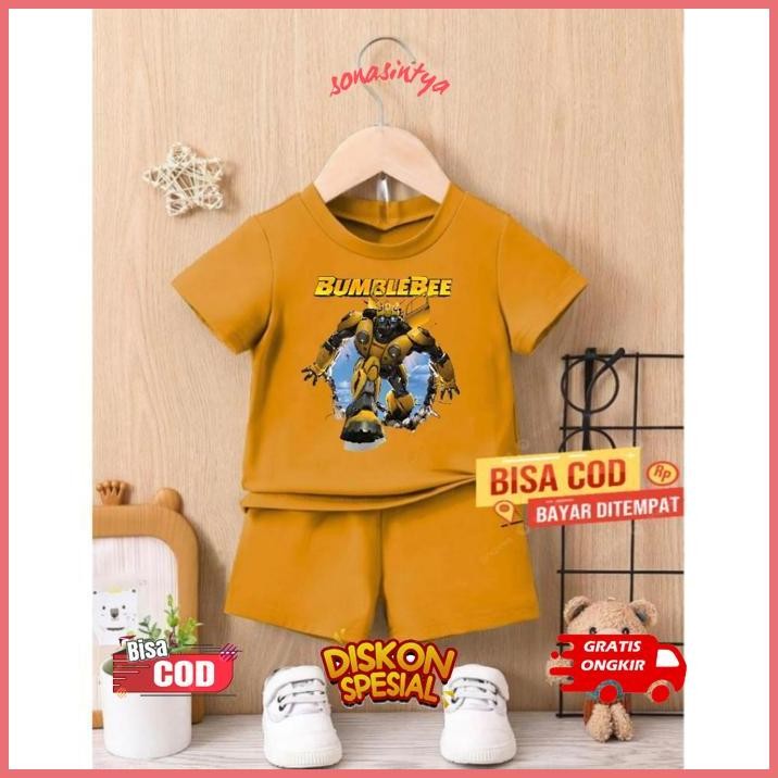 GV23 fgs-3 ชุดสูทเด็กผู้ชายพร้อมหุ่นยนต์ Bumble Bee สําหรับเด็กอายุ 1-8 ปี Premium Original