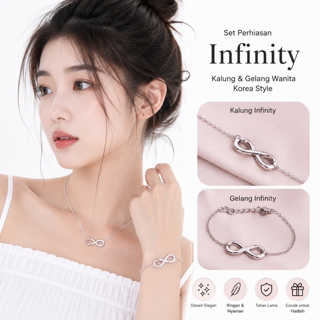 MSB สร้อยคอเกาหลี | สร้อยข้อมือผู้หญิงอินฟินิตี้