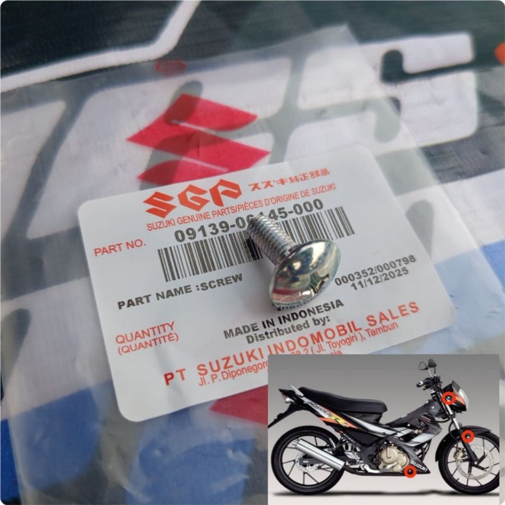 BOLT WING / BODY BOLT / FENDER BOLT SATRIA FU150 2005-2015 (1PC) UNIVERSAL CODE O9139-06145 ORIGINAL