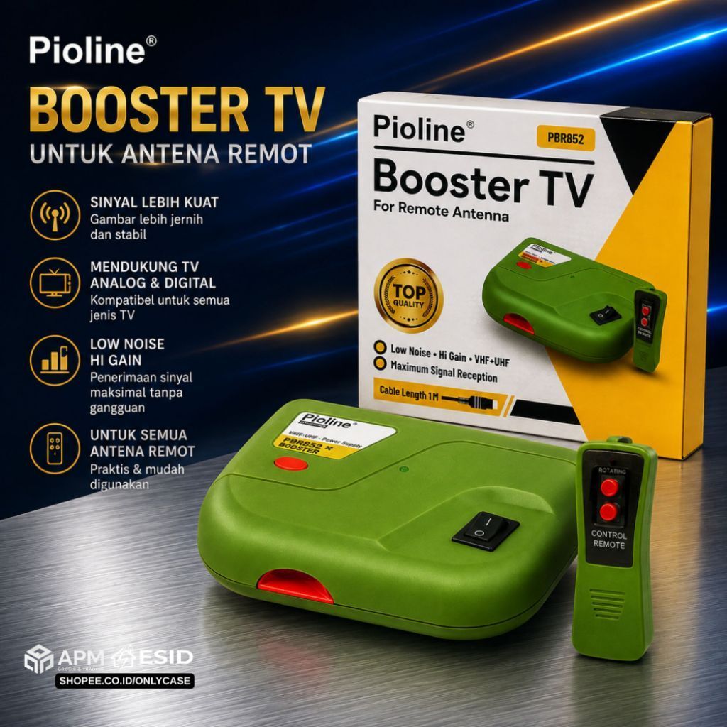 PIOLINE TV Booster PBR852 สําหรับเสาอากาศระยะไกลที่ชัดเจนและมีเสถียรภาพสัญญาณ Booster