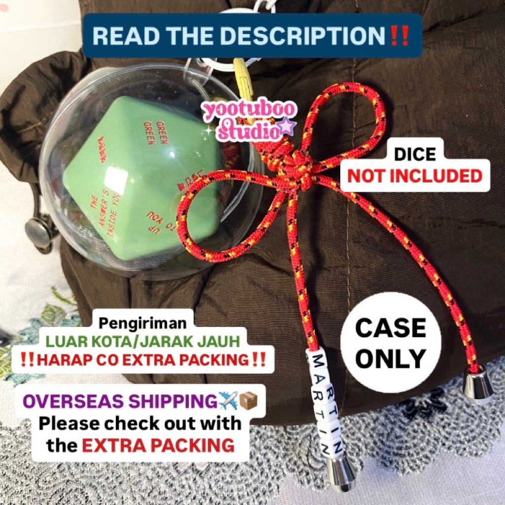[READ DESCRIPTION] CASE DICE CORTIS Ribbon + CHARM MEMBER NAME