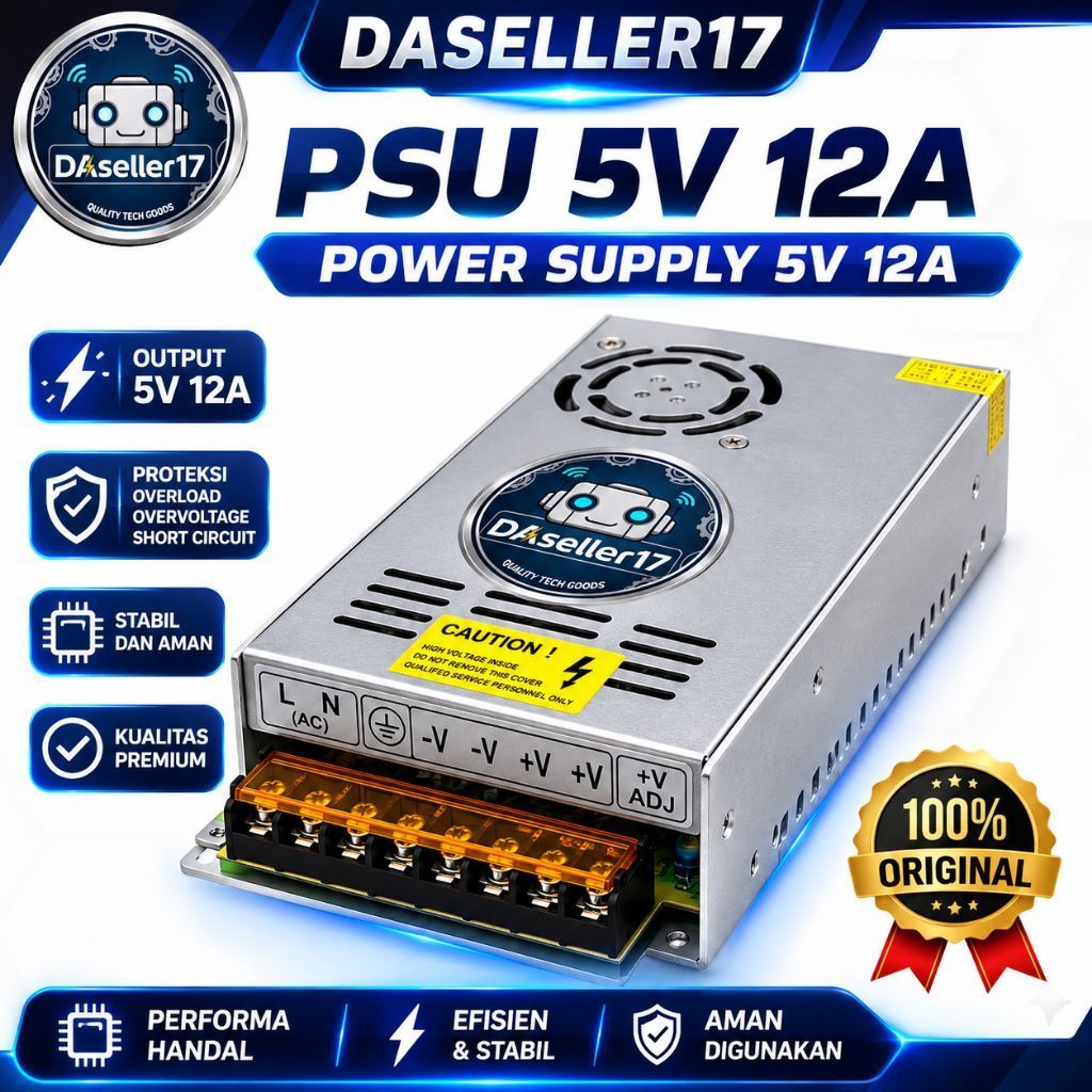 อะแดปเตอร์ PSU 5V 12A หม้อแปลงไฟฟ้าสลับ LED p10 ws2812b ws2811