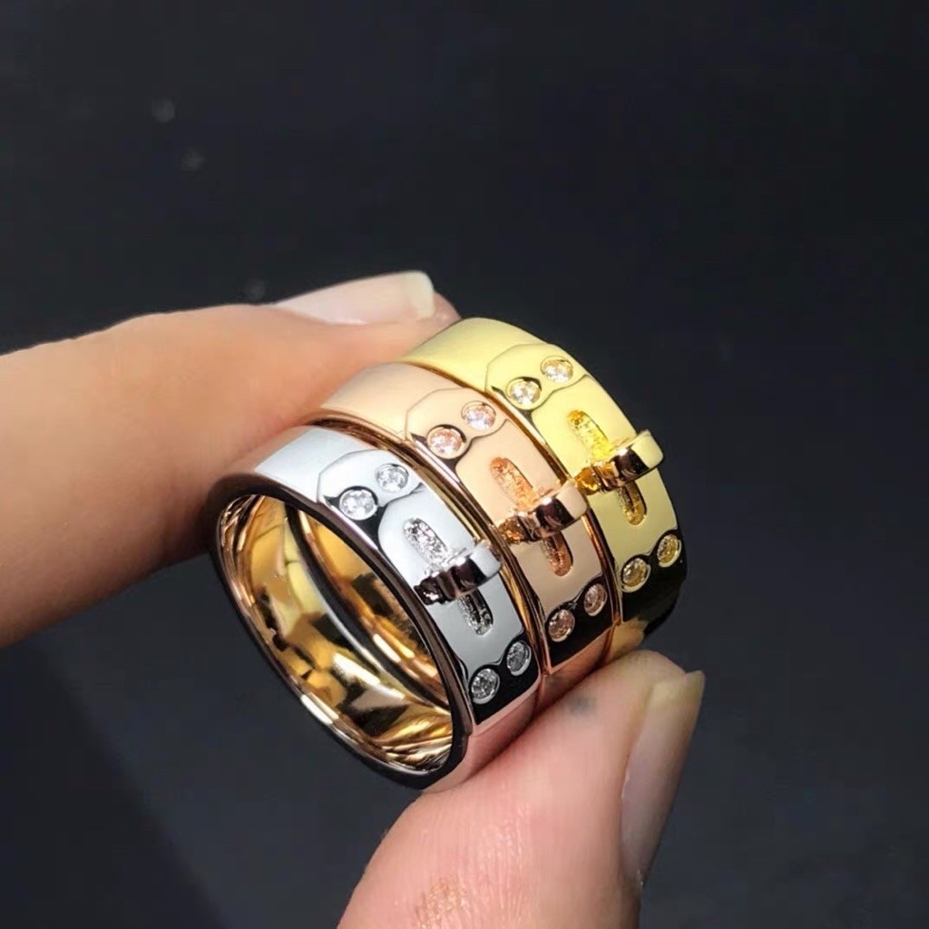 CS383 Kelly Lock Buckle Ring Titanium 316L แหวนแฟชั่นป้องกันสนิม